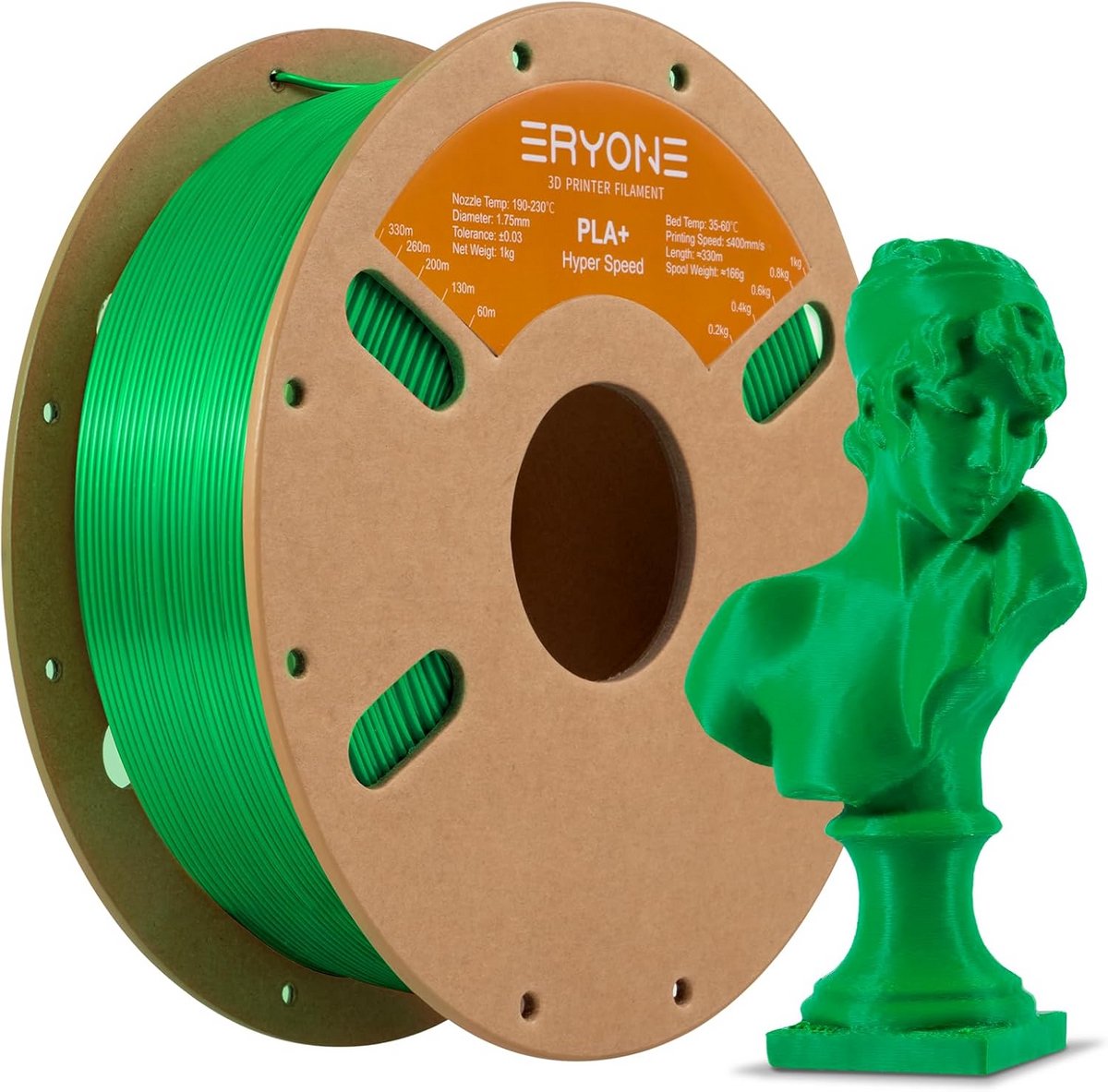 Hoogwaardig PLA+ 3D Printer Filament 1.75mm Groen 1kg voor FDM Printers