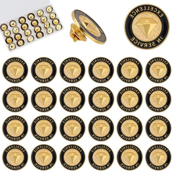 Foto: Allecto werknemer van de maand erkenning reversspeldjes excellentie in service gouden waardering emaille broche werknemers personeel team vrijwilliger verpleegster leraar gift