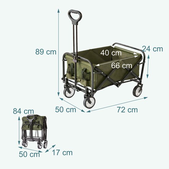 Bolderkar - 50x89x72 cm - groen van Merkloos — afbeelding 2