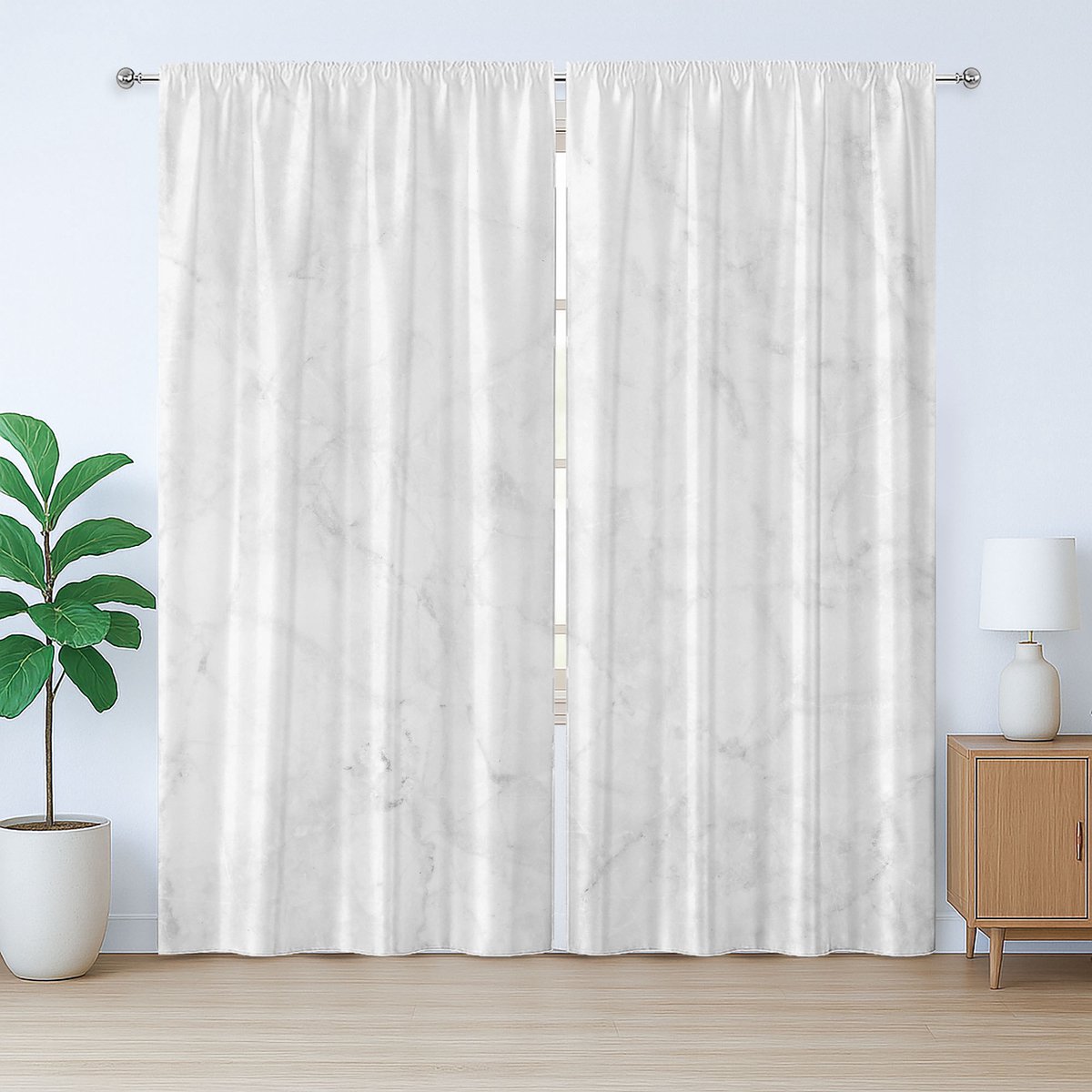ABAKUHAUS Marmeren Rustiek Gordijn, Abstracte Steenaders, Geplooid Gordijn voor de Slaapkamer met Lussen en Haken, 280 x 175 cm, Stofgrijs