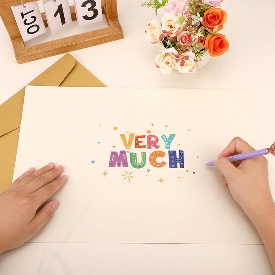 Jumbo Bedankkaart – 40x27 Cm Uitgevouwen – Kleurrijk – Met Envelop – Groot Formaat – Voor Baas, Leraar, Mentor Of Collega – Stevig Karton