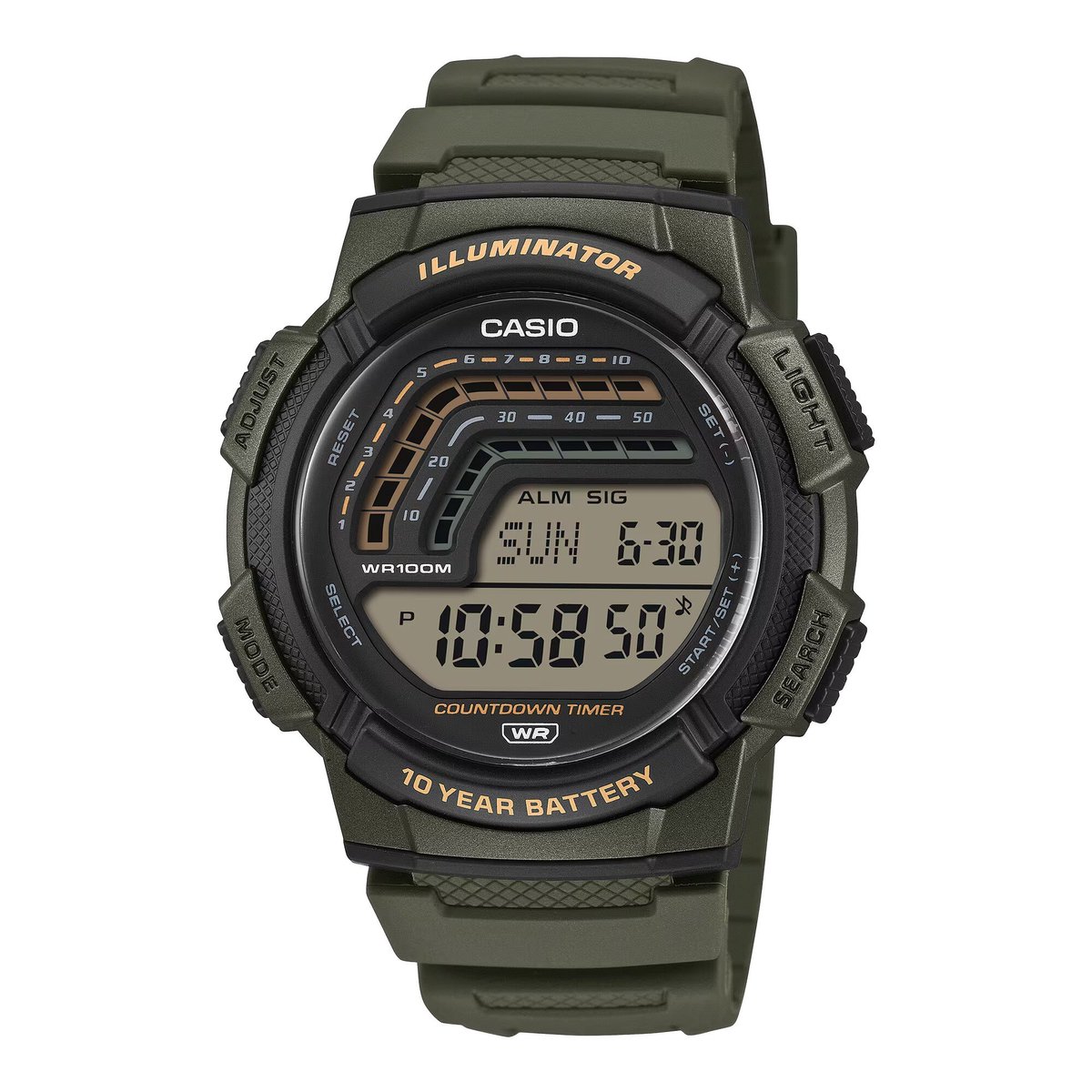 Casio Casio Collection WS-1800-3AVEF Horloge - Kunststof - Groen - Ø 44 mm