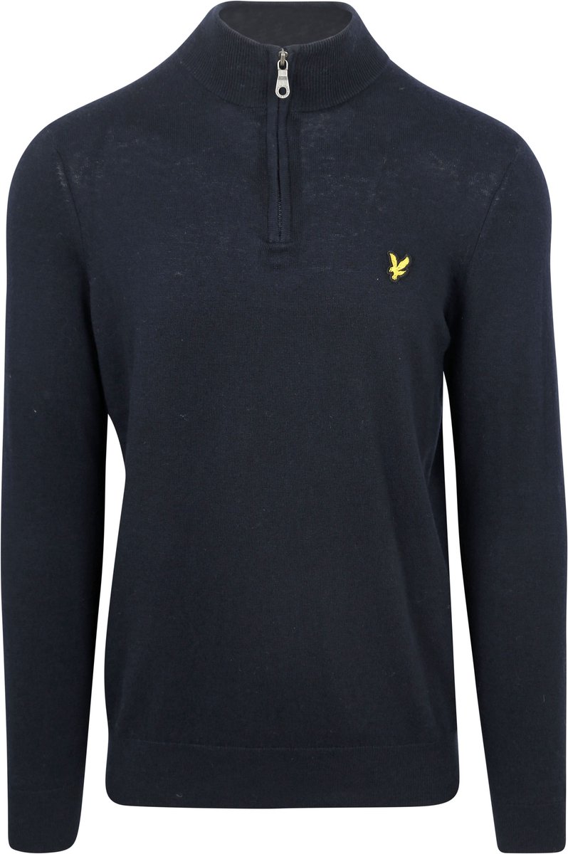 Lyle & Scott Half Zip Pullover Merinowol Navy - Maat M - Heren - Quarter zip