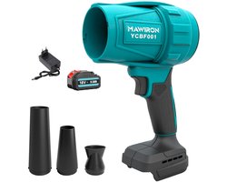 Draadloze bladblazer, draagbare stofreiniger, handblazer met 5,5 Ah accu, 180.000 tpm, luchtblazer met instelbare snelheid voor het drogen en reinigen van terrassen.