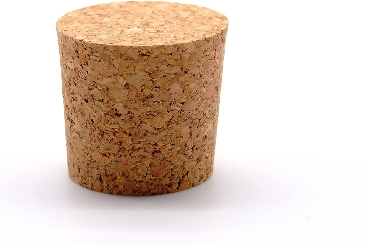 Kurken Stop - Afsluitdop - Flessen Afsluiten - Natuurlijk Materiaal - 34/30 mm - Lichtbruin