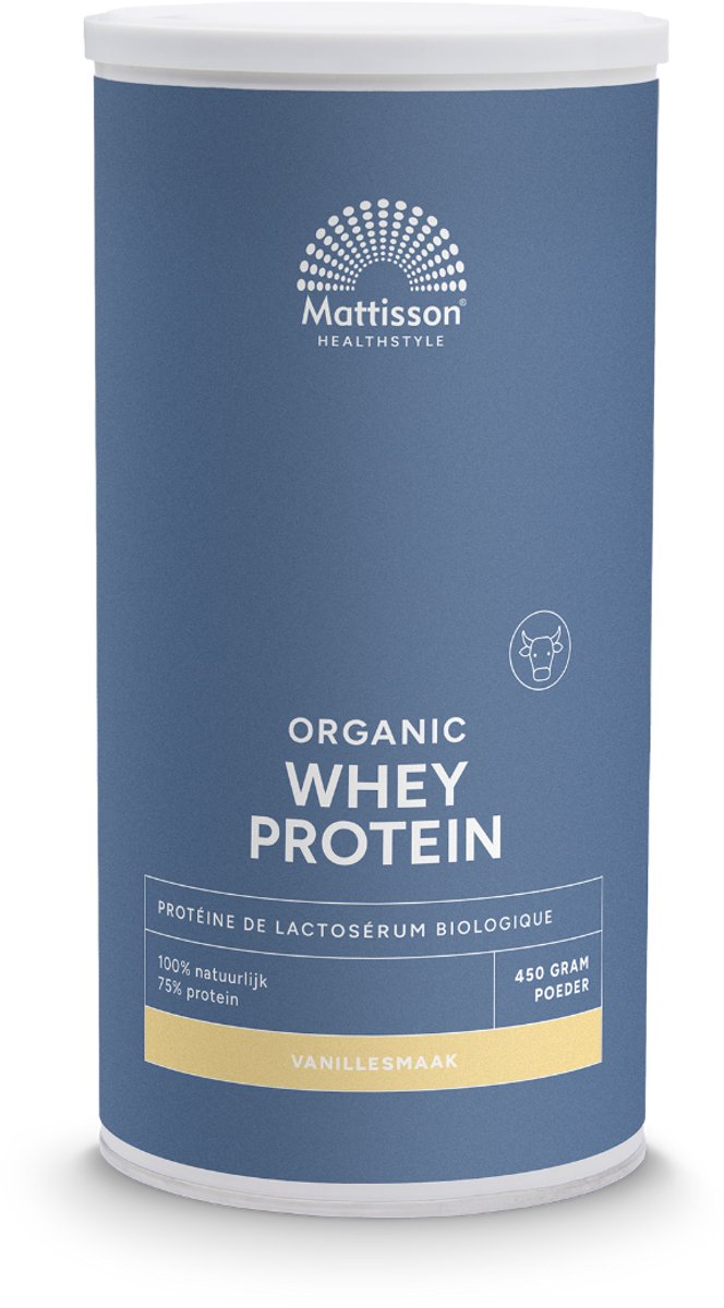 Mattisson - Biologische Wei Proteïne poeder 75% - Vanille - 450 g