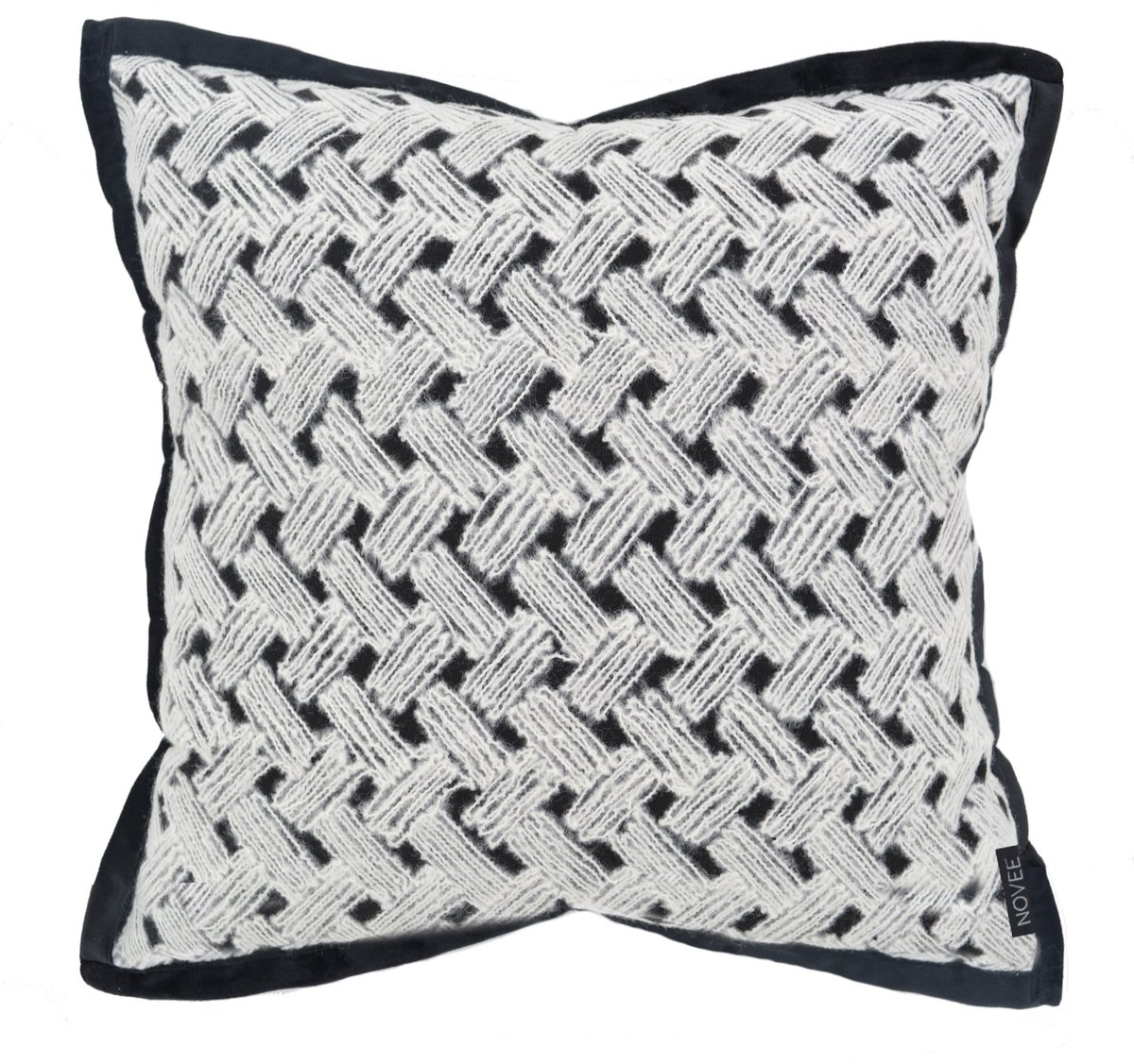NOVÉE Sierkussen Nordic Braid | 45 x 45 cm | Velvet/Polyester Zwart