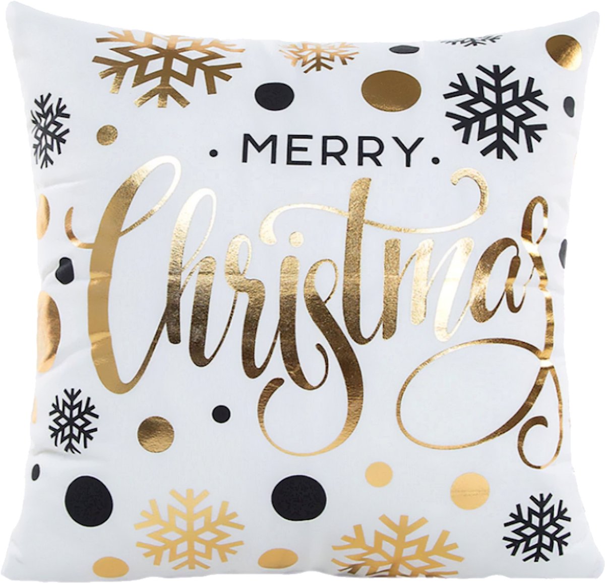 Gek op Kussens! Sierkussen Balls & Snowflakes | 45 x 45 cm | Katoen/Polyester Witgoud
