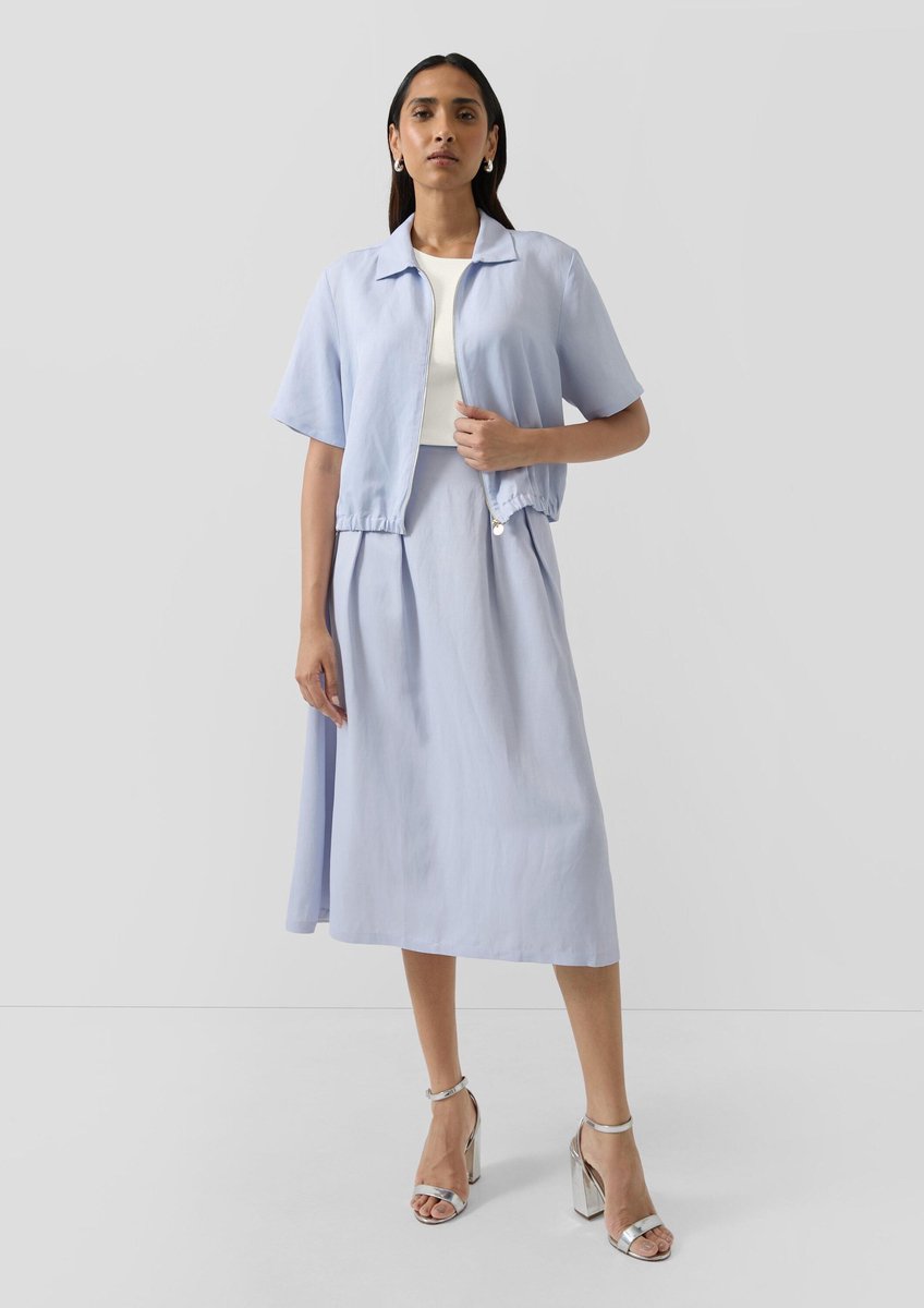 s.Oliver - female - Linnen midirok met elastische tailleband