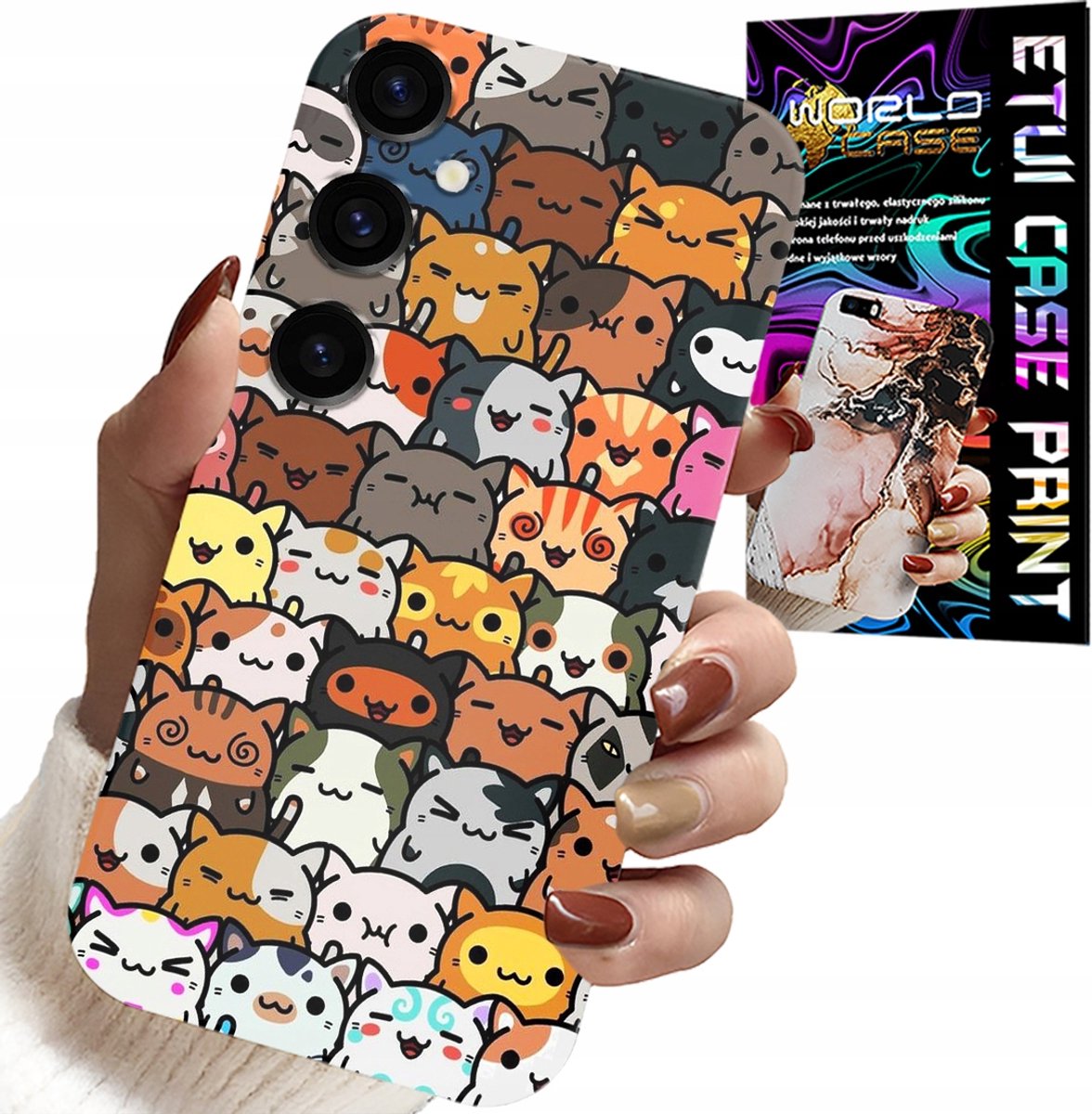 HOESJE VOOR SAMSUNG GALAXY S23 FE - ACHTERKANT MET SCHATTIGE KATJES, KATJES, COVER