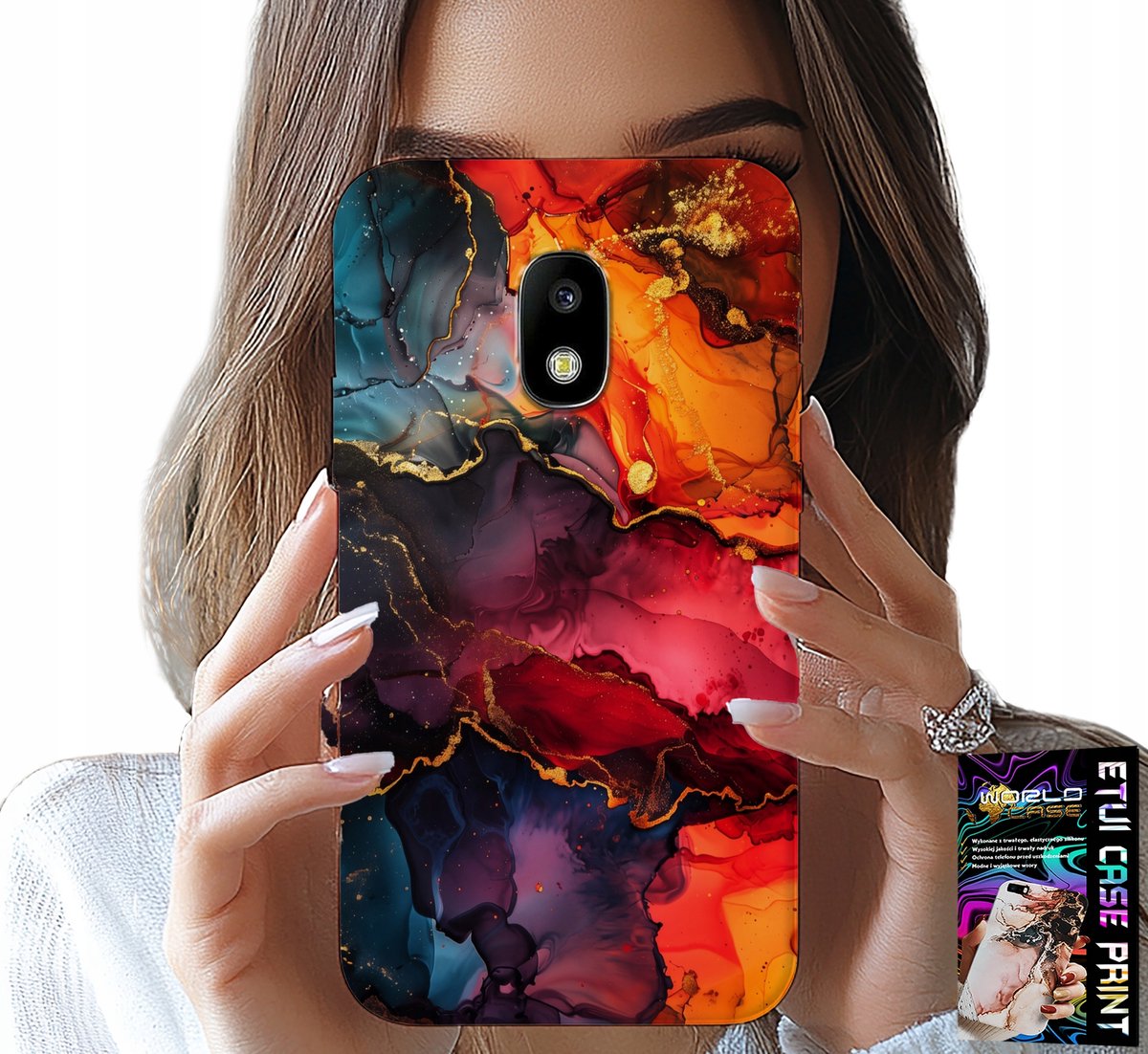 HOESJE VOOR SAMSUNG GALAXY J5 2017 - STEENPATROON, HOESJE + GLAS