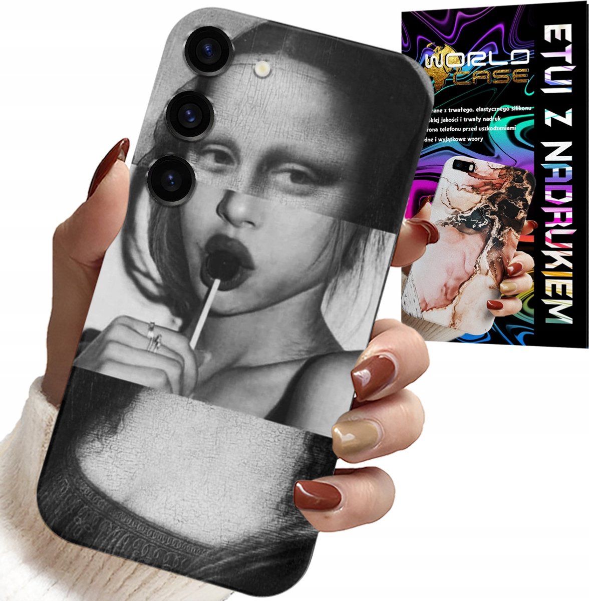 HOESJE VOOR SAMSUNG GALAXY S23 - MONA LISA MET LOLLIPOP MODERNE PATRONEN