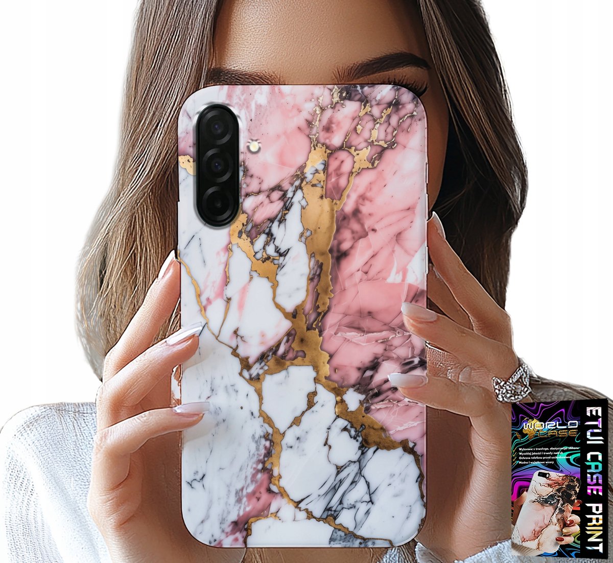 HOESJE VOOR SAMSUNG GALAXY A36 5G - ROZE WIT MARMER, STEENPATROON