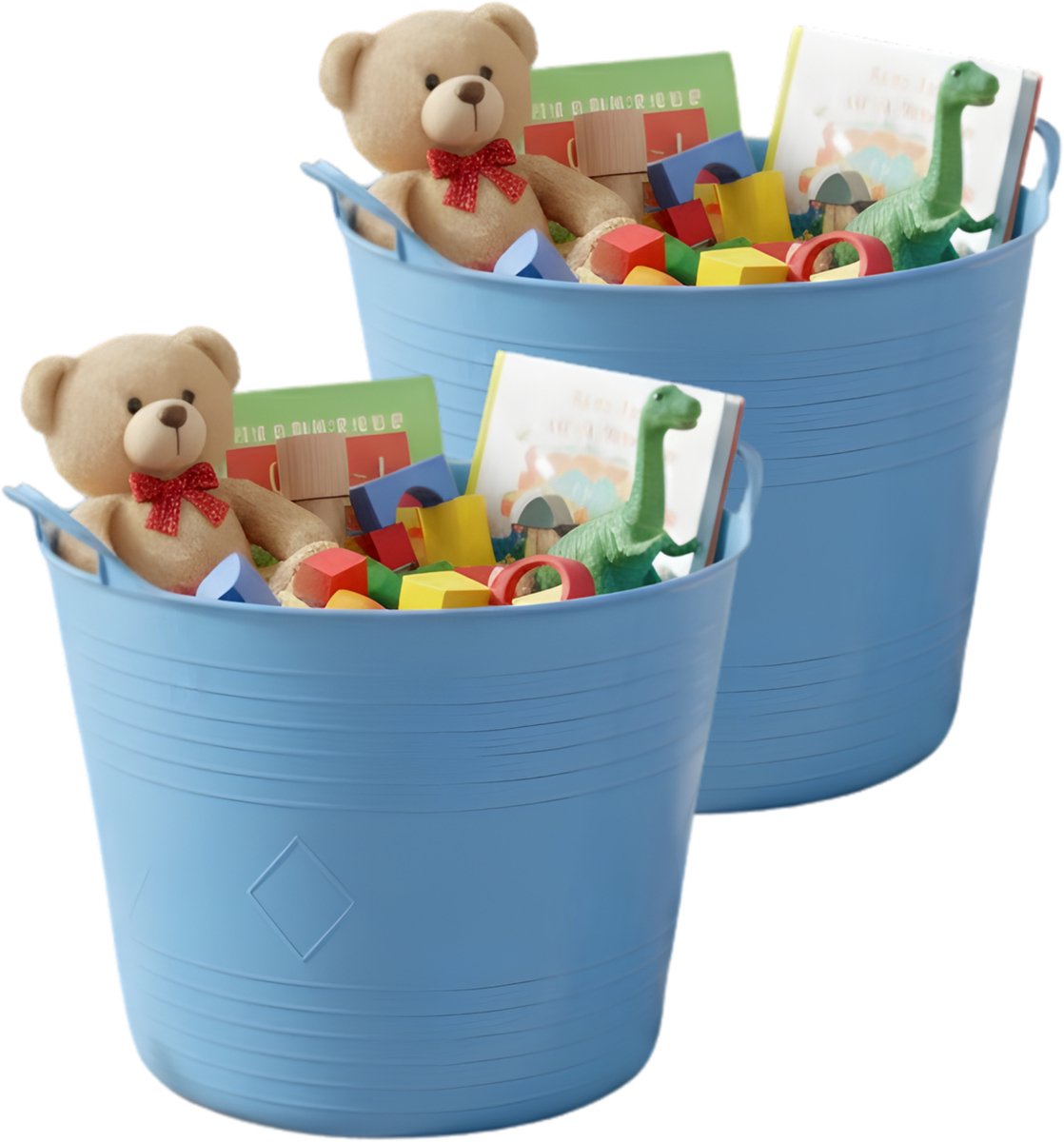 Storage solutions speelgoedmand - 2x - blauw - 27 l - kunststof - 42 x 35 cm - opbergmand