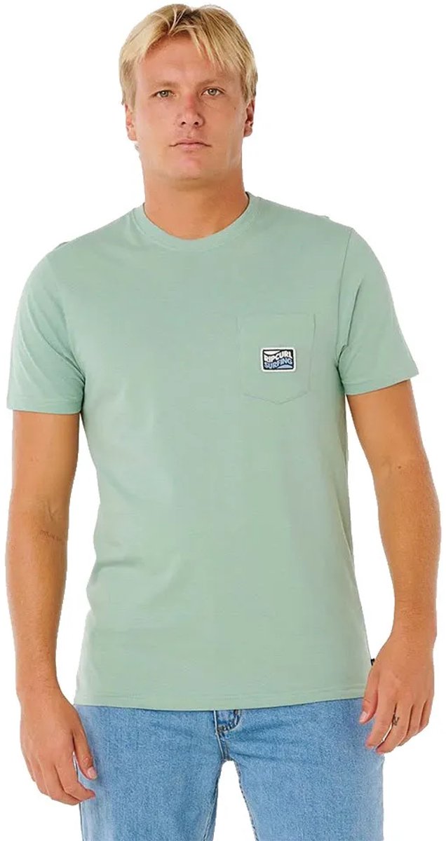 Rip Curl Streamline Pocket Badge T-shirt Met Korte Mouwen S Man Aloe