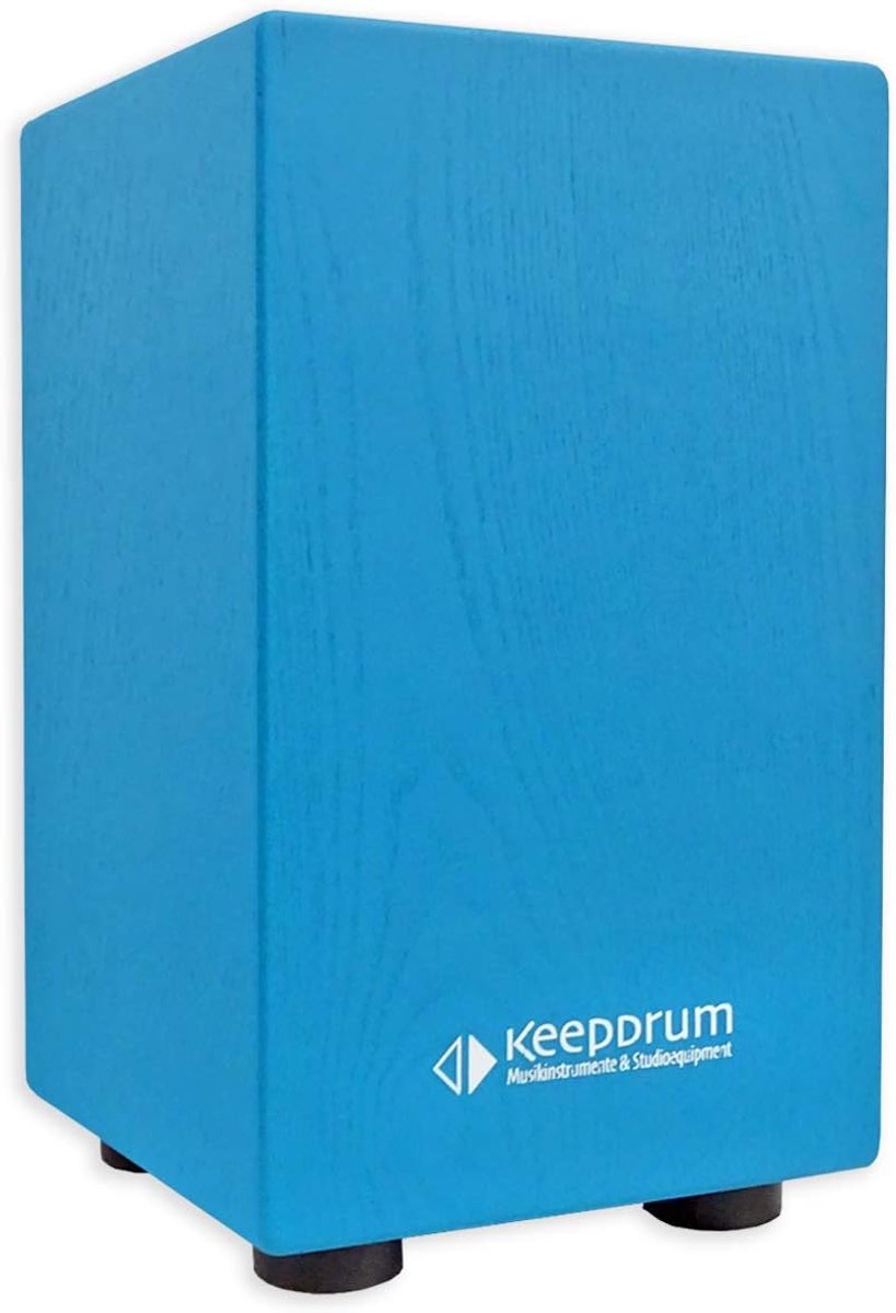 Kinder Cajon - Junior Percussie - Muziek Leren - Verstelbare Snaar - 35.5 cm Hoog - Blauw