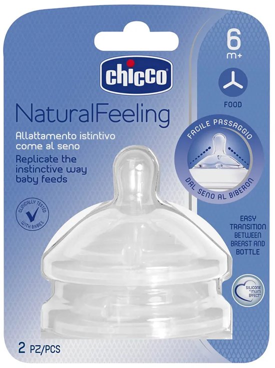 Chicco - 2 Pcs Feeding Pacifier Step Up 6m+ Food Flow van Chicco — afbeelding 5