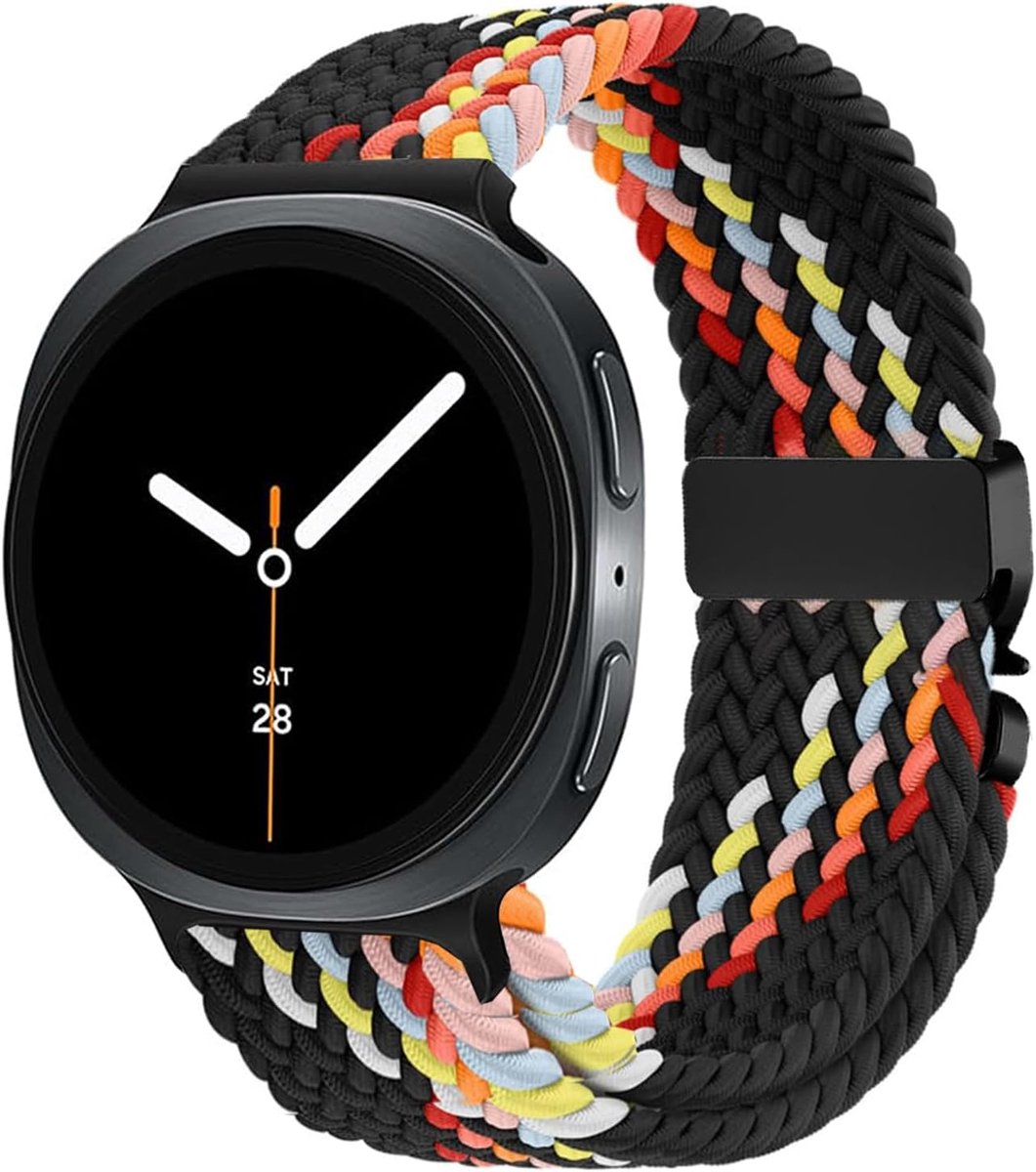 Elastisch Horlogebandje - Nylon Band - Dagelijks Gebruik - Verstelbare Pasvorm - 40-46mm - Zwart