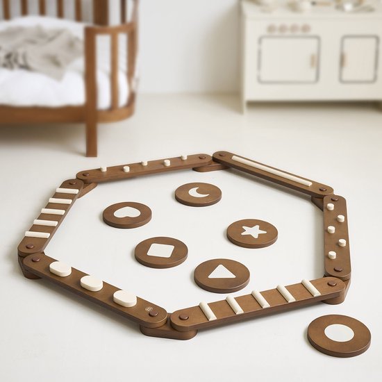 Petite Amélie Houten evenwichtsbalk en balanceerstenen «Noyer» - Walnoot — afbeelding 3