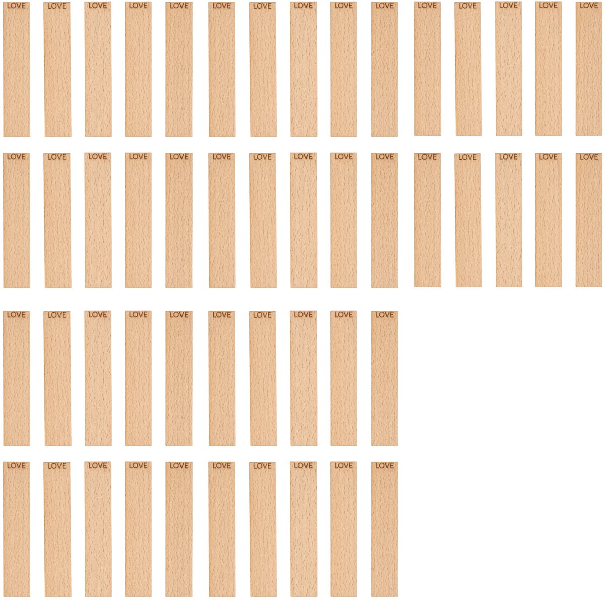 TopWosk - Houten Lonten - LOVE - 100x20x1mm - FSC 100% Gecertificeerd