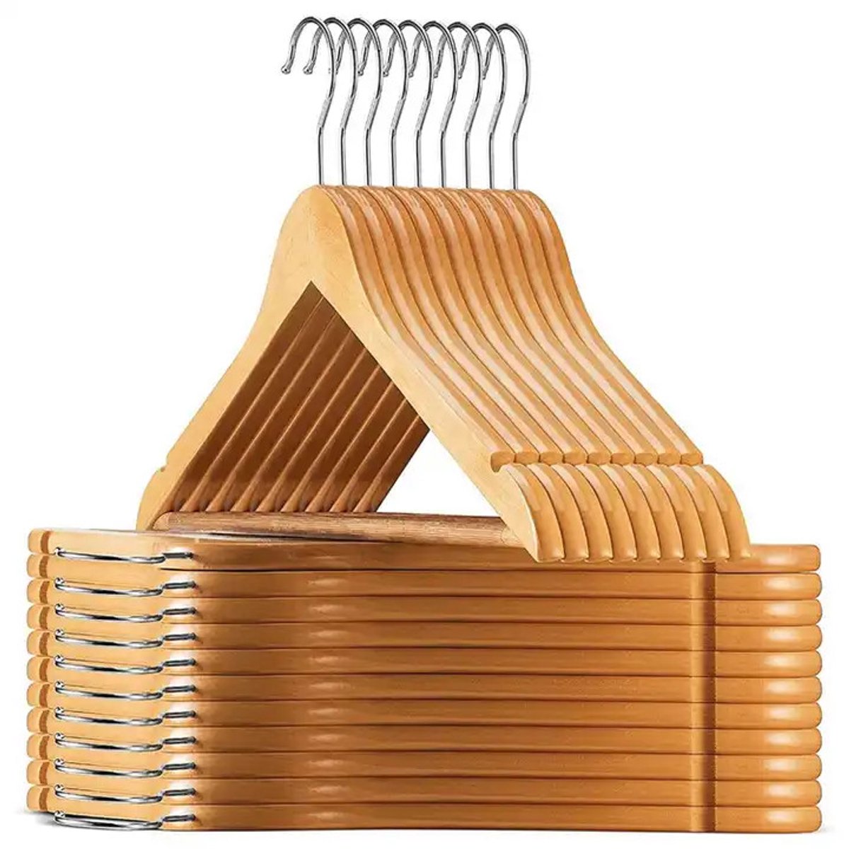 Severno Home WOODY - Kledinghanger - 360° Draaibare Haken - Natuurlijk Licht Beuken