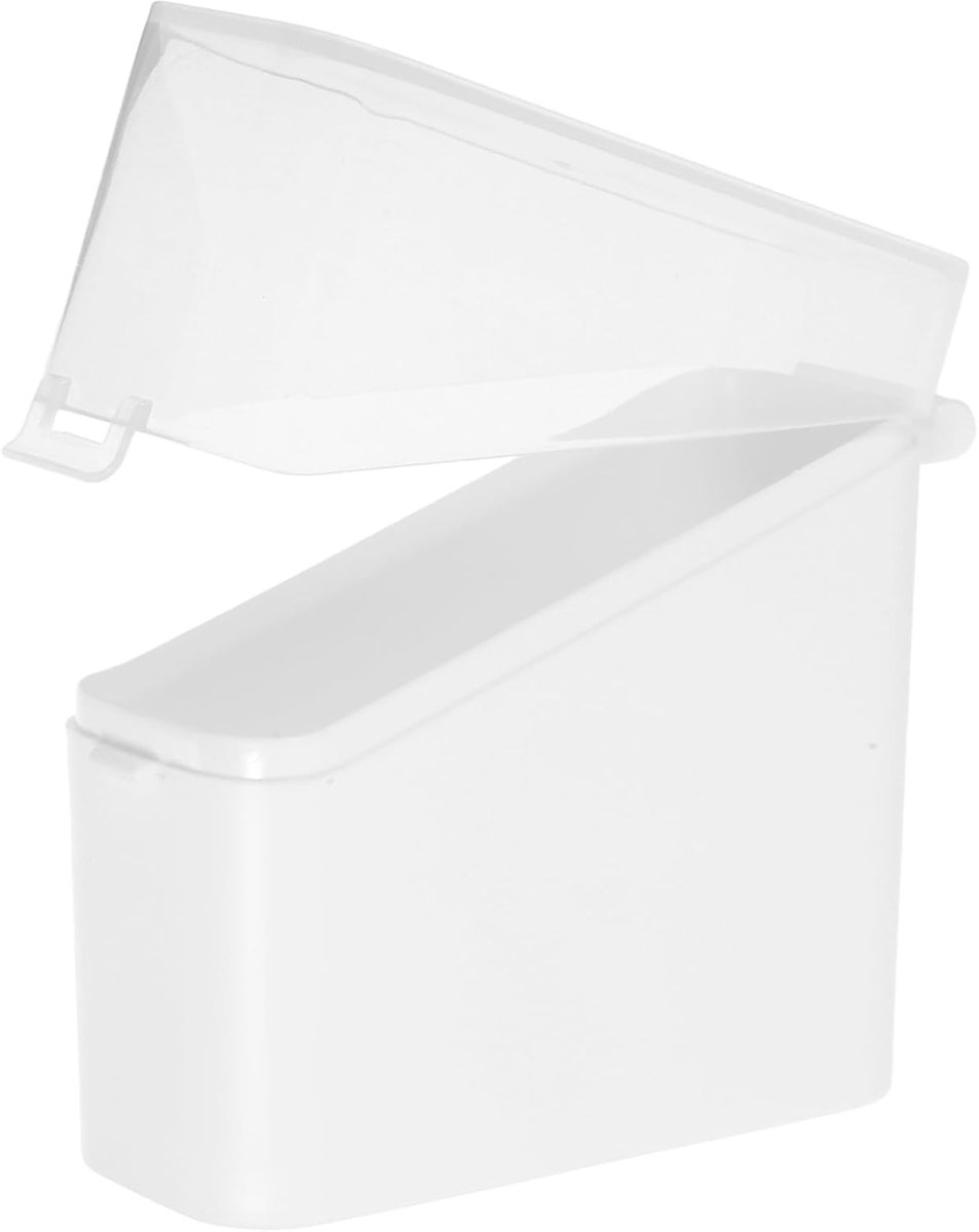 Kaas Plakjes Houder - Koelkast Opslag - Voedsel Bewaren - Met Deksel - 11x10.5x4.8cm - Wit