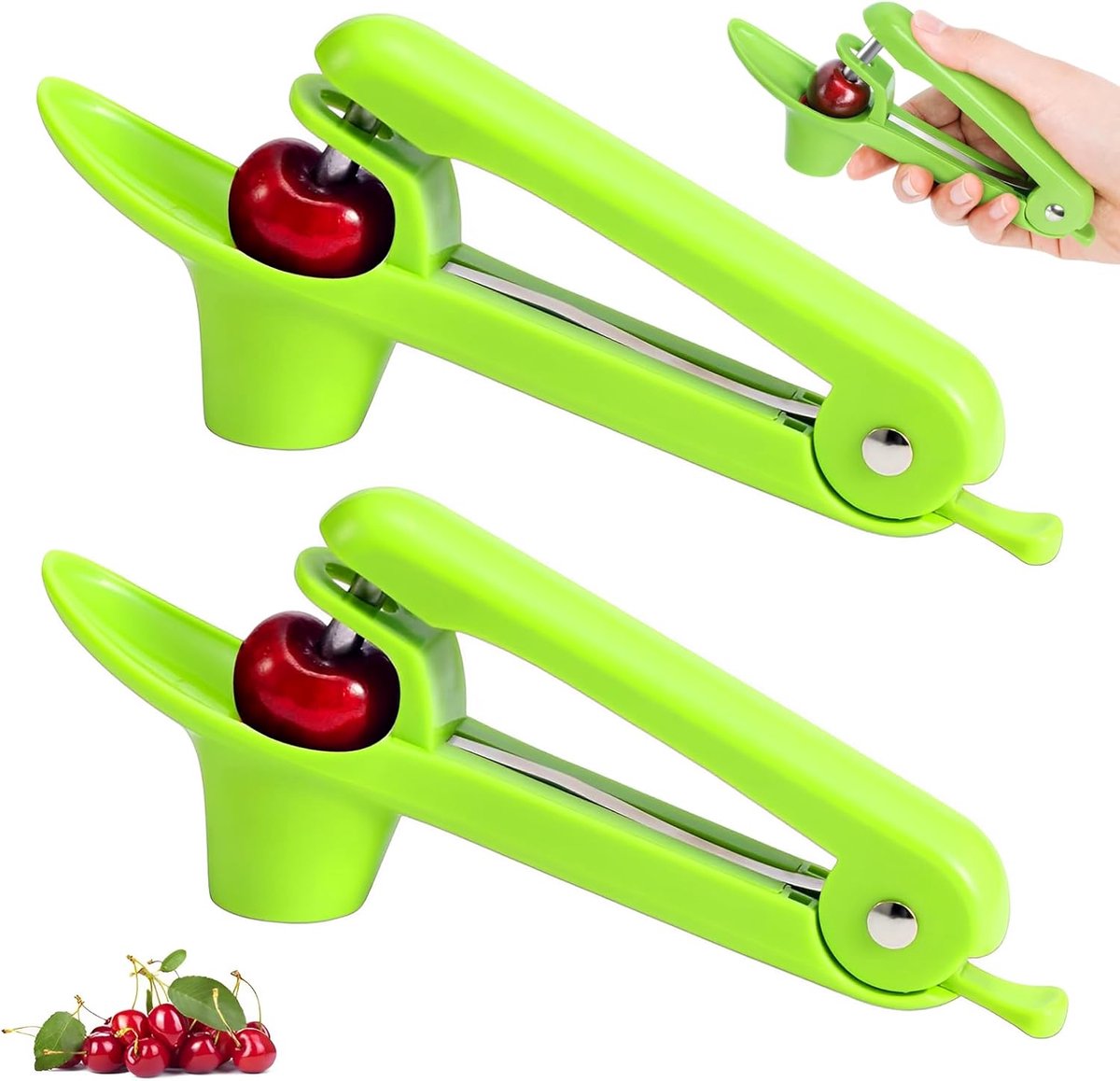 Kersen Ontpitter - Fruit Ontpitter - Snel Fruit Verwerken - Verplettert Niet - 2 Stuks