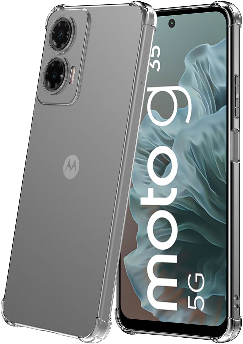 Geschikt voor Motorola Moto G35 Telefoonhoesje Schokbestendig Transparant met Stootrand - Siliconen TPU ShockProof Back Cover Case Doorzichtig - ProtX