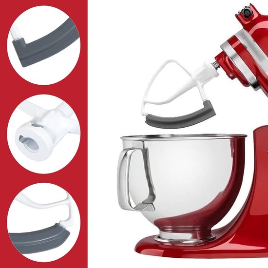 Flexibele Klopper - Keukenmachine Accessoire - Beslag Maken - Flexibele Rand - 15.6 cm Breed van Merkloos — afbeelding 3