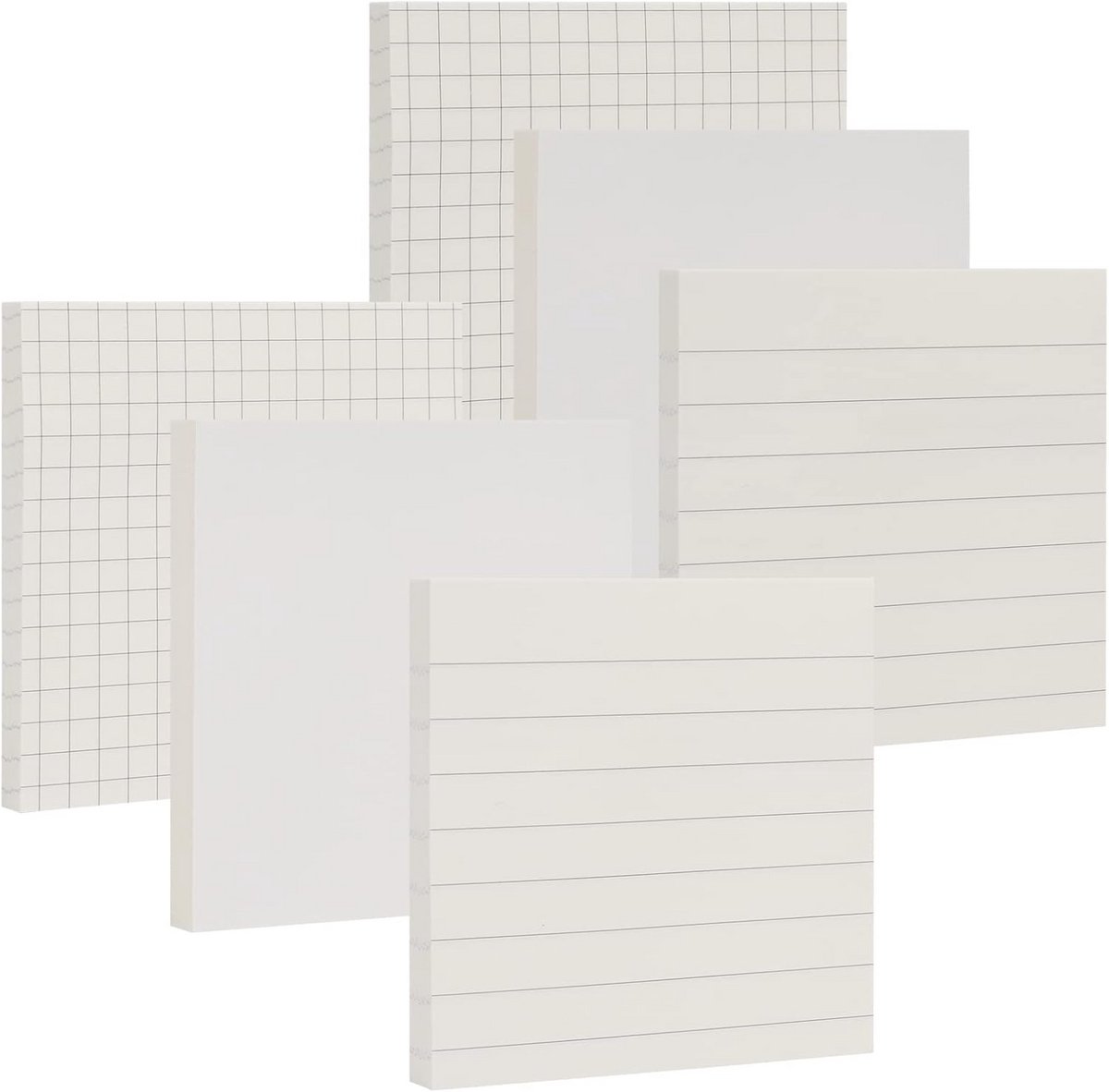 NatureTouch Sticky Notes - 6 stk 7x7,5 cm Zelfklevende Memoblokken Milieuvriendelijk Papier Diverse Designs