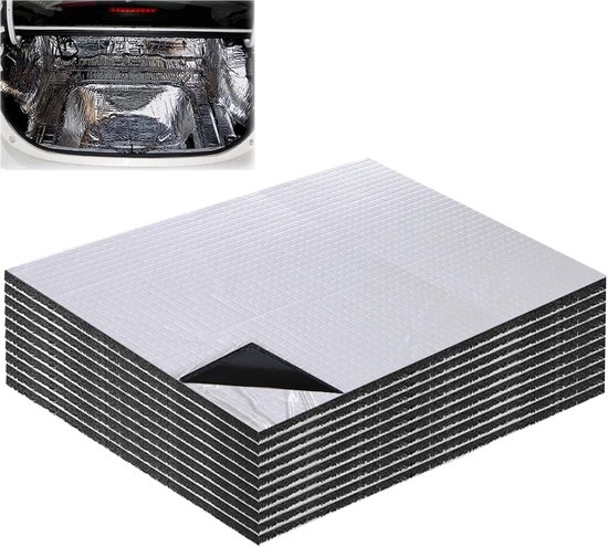 Isolatiematten voor auto - 10 stuks - 40x25cm - geluidsisolatie - zelfklevend - brandwerend - vochtbestendig - waterdicht (5mm)