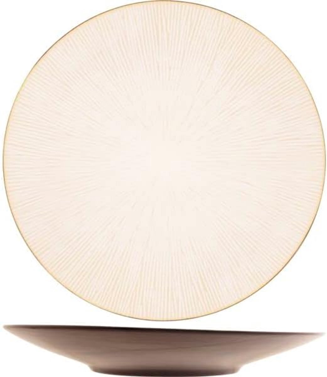 Platte Steengoede Borden Ø 290 mm - Set van 4 - Geschikt voor Vaatwasser, Oven en Magnetron