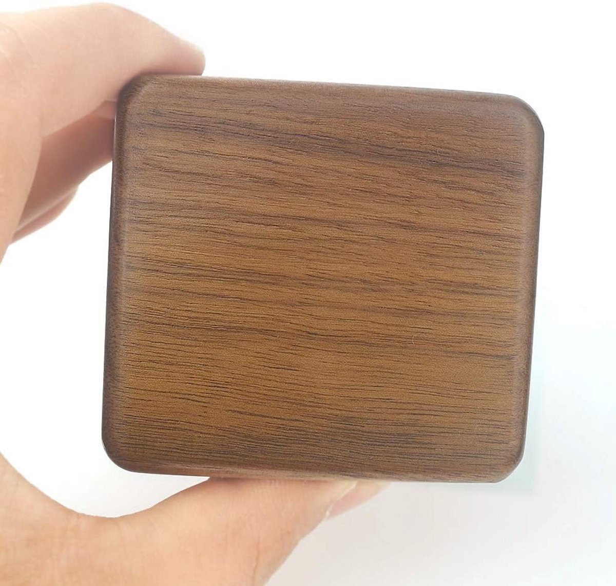 Houten muziekdoos met foto - Draai-uurwerk geschenk voor Valentijn en Kerst