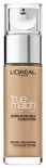 L'Oréal Paris True Match foundationflesje met pompje, heldere verpakking met beige foundation.