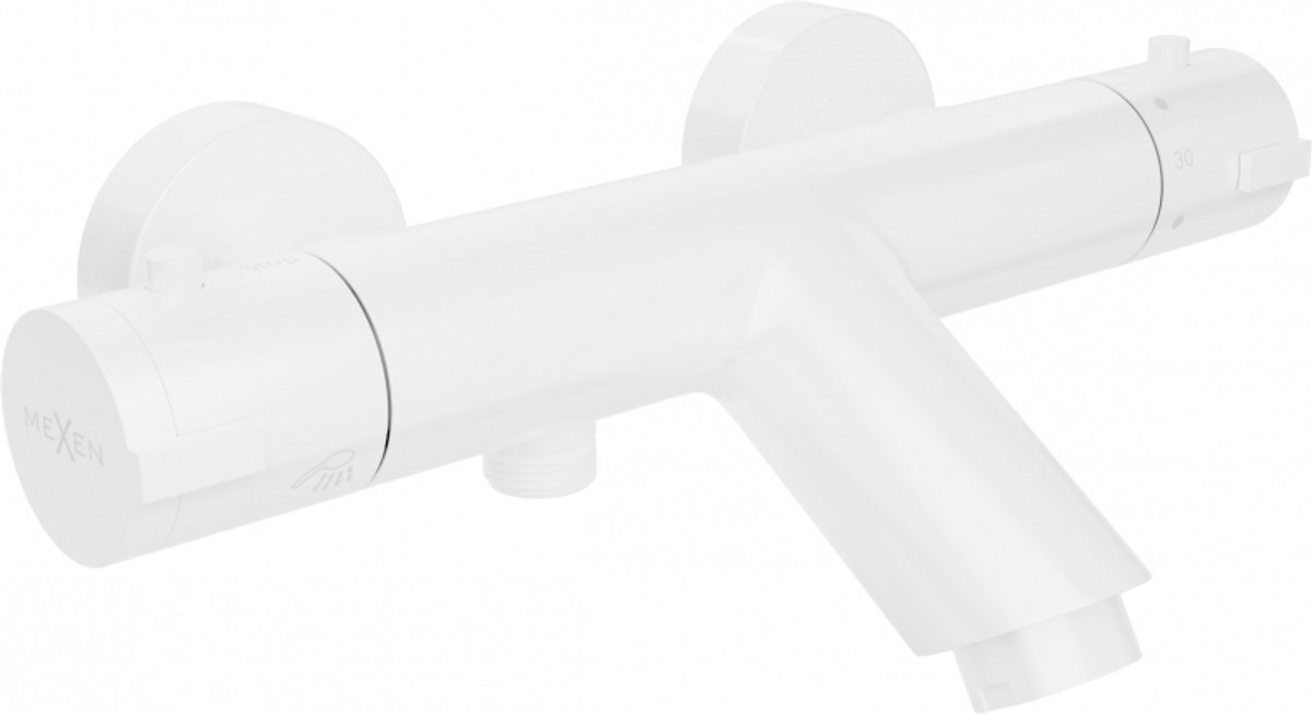 Mexen Kai thermostatische badkraan, wit - 77300-20
