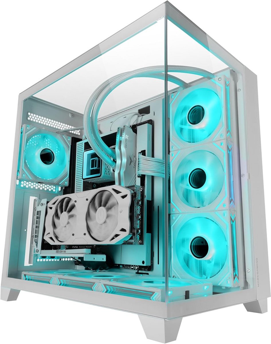 ATX Gaming PC Behuizing Mid-Tower met Panoramisch Glas en Dubbele Kamer Ontwerp