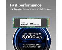 Crucial E100 2TB | PCIe NVMe SSD | Gen4 M.2