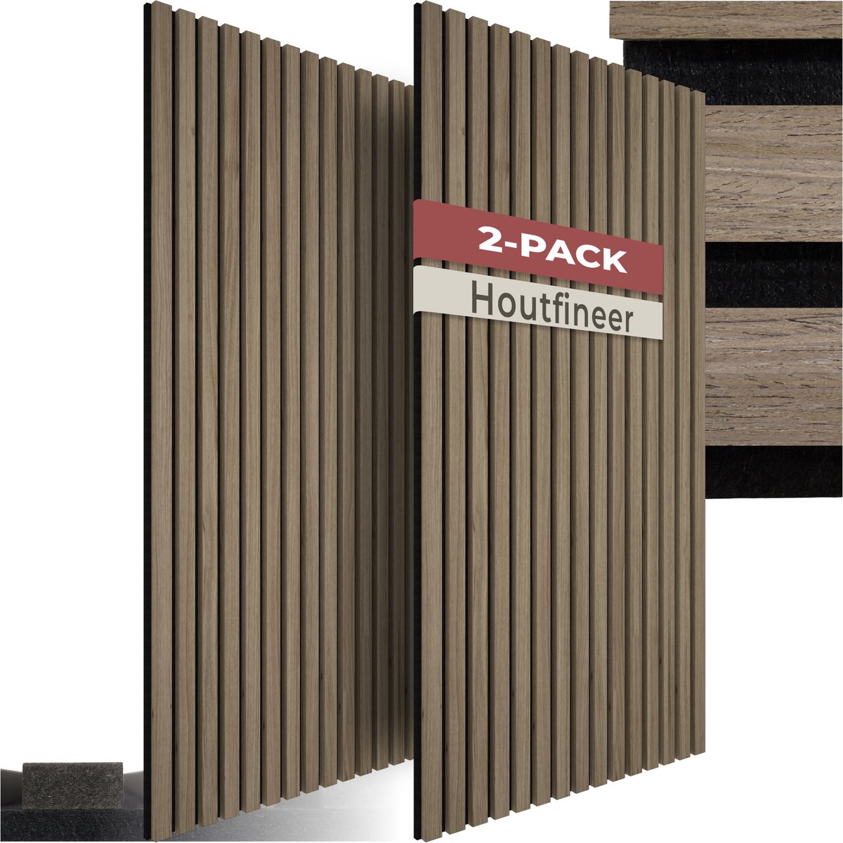 Arebos Akoestische Panelen 120×60 cm | Houtlook Lamellenwand voor Muur