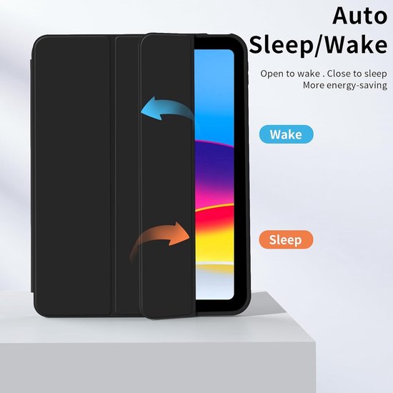 Casemania Stylus en Hoes Geschikt voor Apple iPad 2025 (A16) - Zwart - Universeel Stylus Pen - Smart Cover met Pencil Slot Uitsparing van Merkloos — afbeelding 3