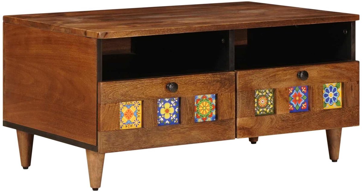 vidaXL - TV - Kast - Walnotenhout - 70 - x - 33 - x - 46 - cm - Massief - Mango - Hout
