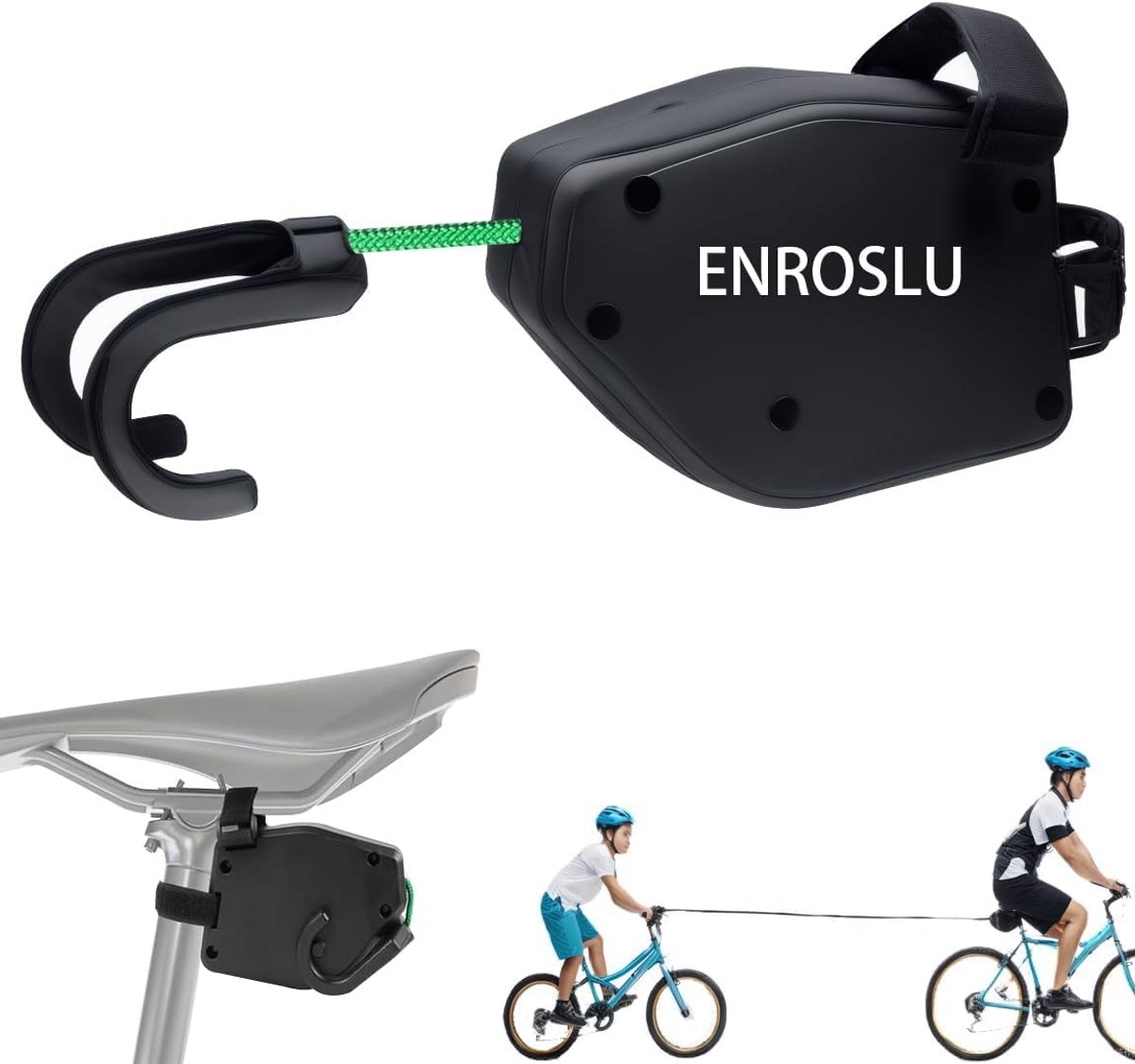 Intrekbaar Fiets Sleeptouw voor Kinderen - 2,5 m Fietstreinsysteem voor Ouders en Kinderen