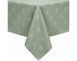 Protecttable - Tafelzeil Pluizenbloem Groen 140x260cm - Tafelkleed Afwasbaar - Kunststof
