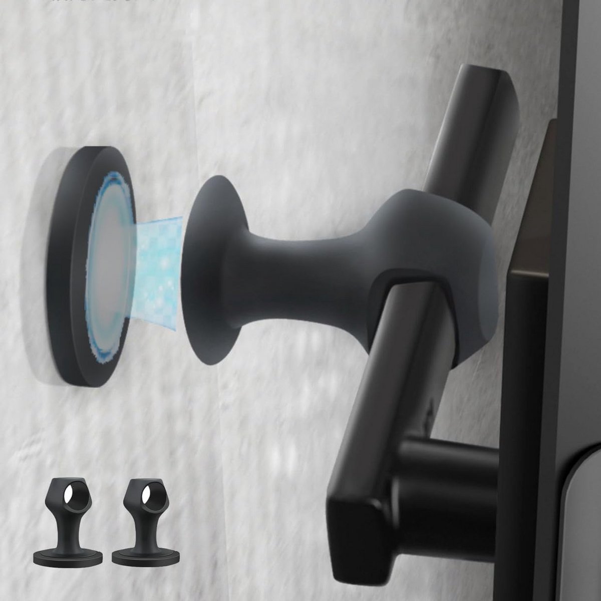 Magnetische Deurstoppers - 2 Stuks Rubber met Sterke Zuigkracht voor Deuren