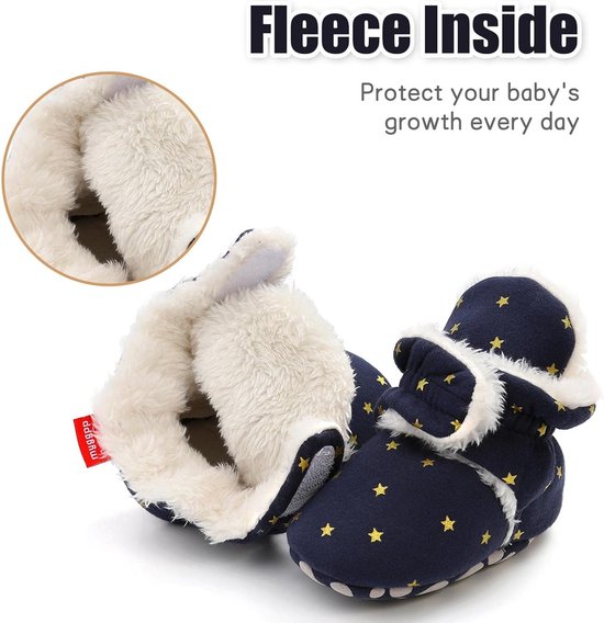 Zachte katoenen baby booties voor 0-18 maanden - antislip en comfortabel — afbeelding 4
