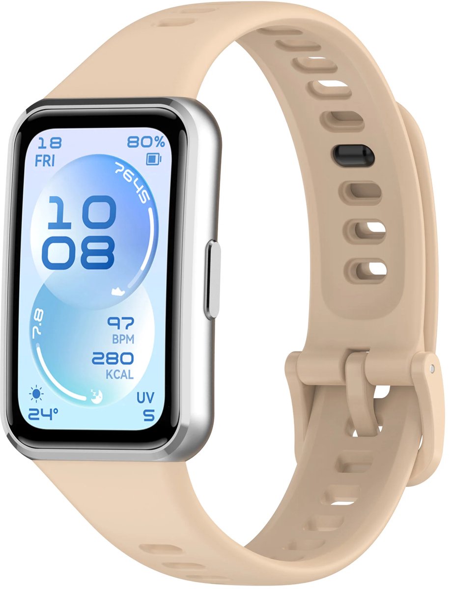 Strap-it Siliconen bandje geschikt voor Huawei Band 11 / Huawei Band 11 Pro (Roze)