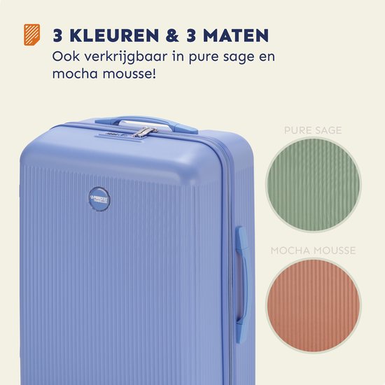 Princess Traveller Oceans middelgrote koffer 67 cm – Cornflower Blue – Gerecycled PET – GRS gecertificeerd