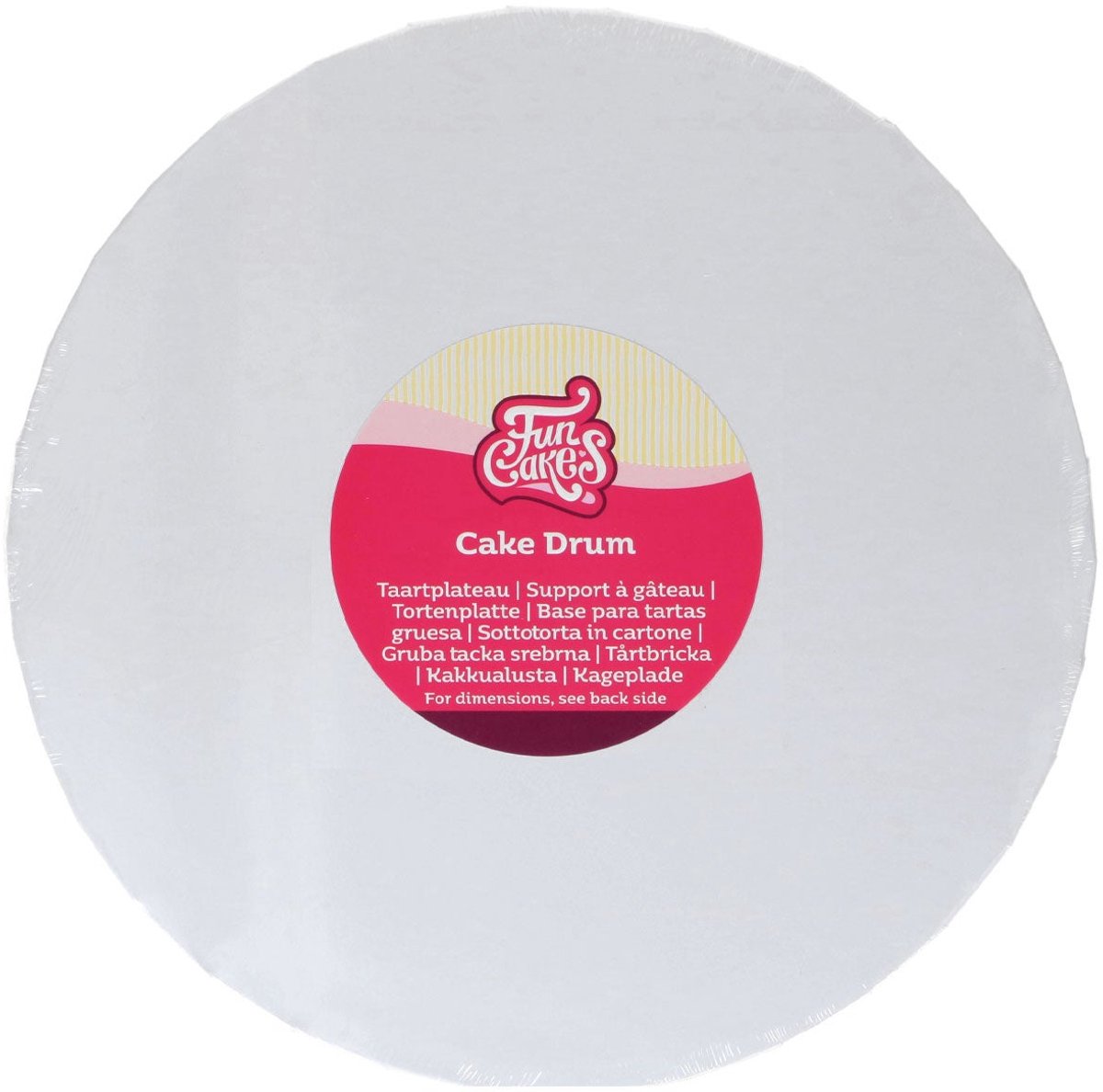 FunCakes Cake Drum Rond Wit Ø25cm 20mm