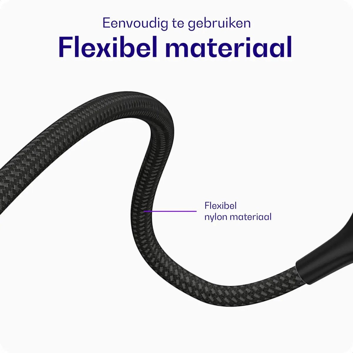 Buddi Flex | USB-A naar USB-A Verlengkabel | USB 3.0 | Female naar Male | Geschikt voor printers, telefoon, USB-sticks, harde schijven en meer | USB Verlengsnoer | Gevlochten Nylon | 1M | Zwart — afbeelding 7