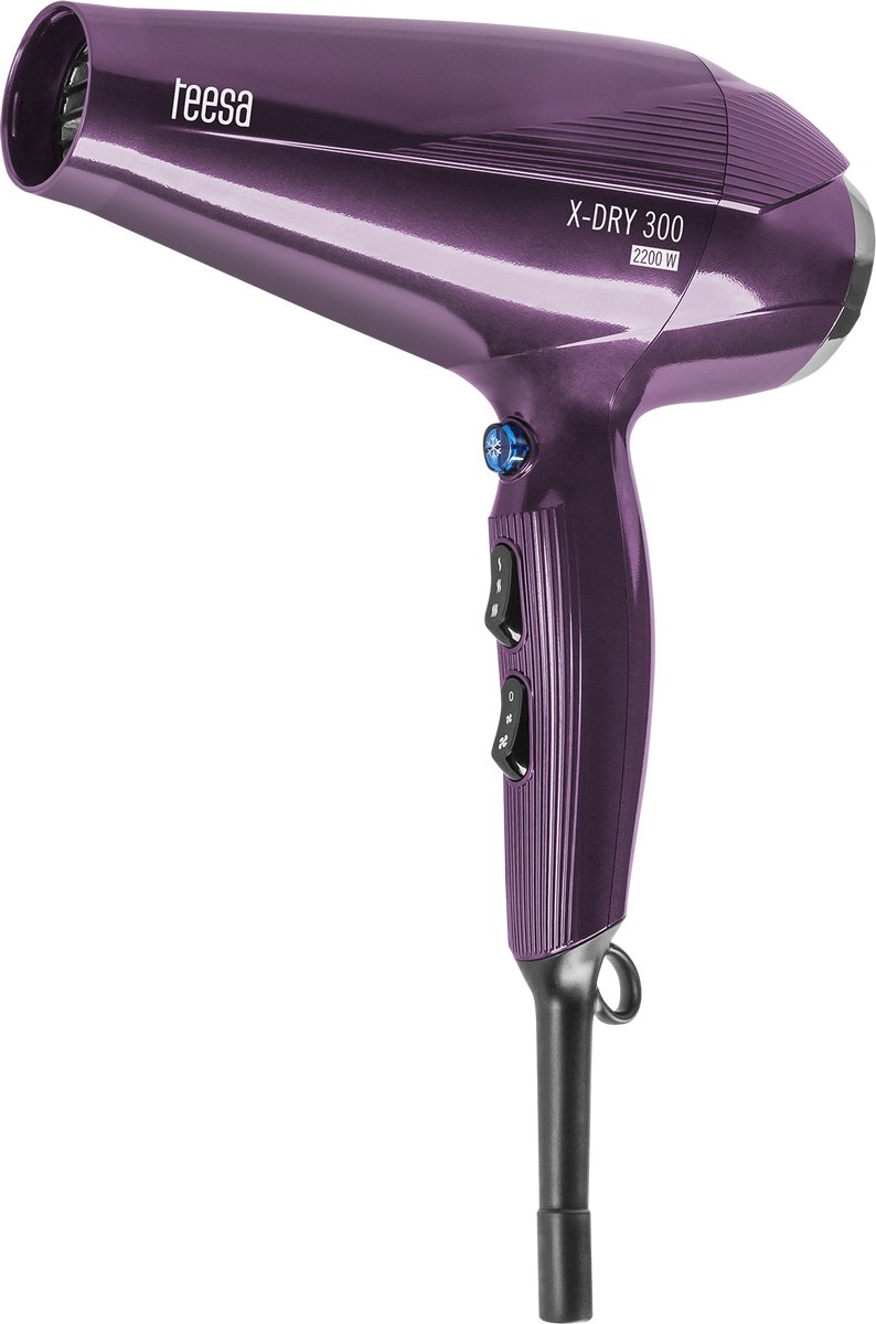 Teesa TSA0512 - Haardroger X-Dry 300, 2.200 Watt, paars