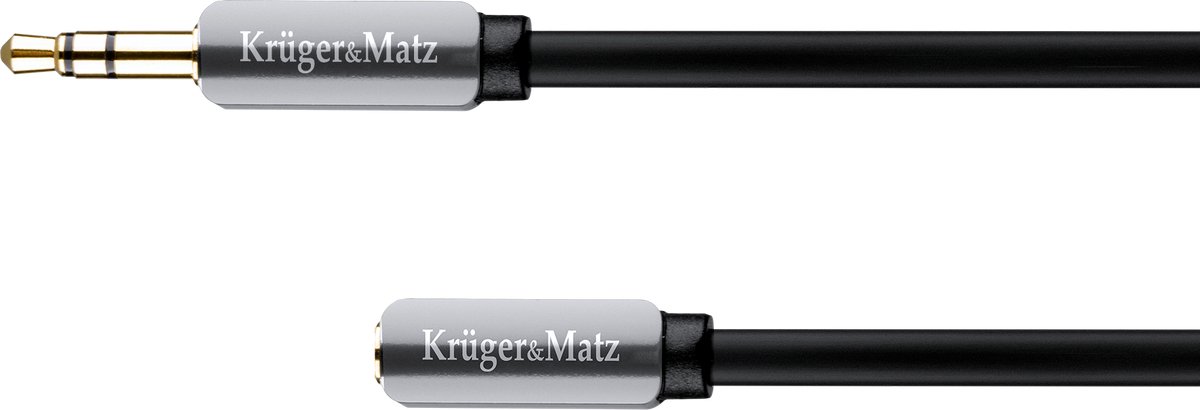 Krüger&Matz - Jack Kabel - 3,5mm Wtyk-Gniazdo - 1m - Hoogwaardige Kwaliteit